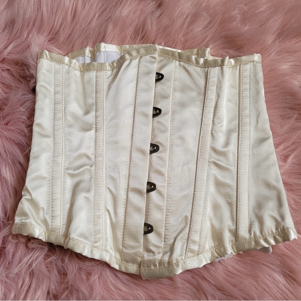 Off white satin corset